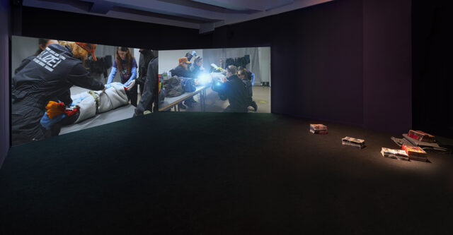 Stefan Panhans und Andrea Winkler, „Border Control“, 2021. In der Ausstellung „Stefan Panhans / Andrea Winkler – The Pow(d)er of I Am Klick Klick Klick Klick and a very very bad bad musical!“, HMKV im Dortmunder U, 15. Mai – 05. September 2021, Foto: Jannis Wiebusch